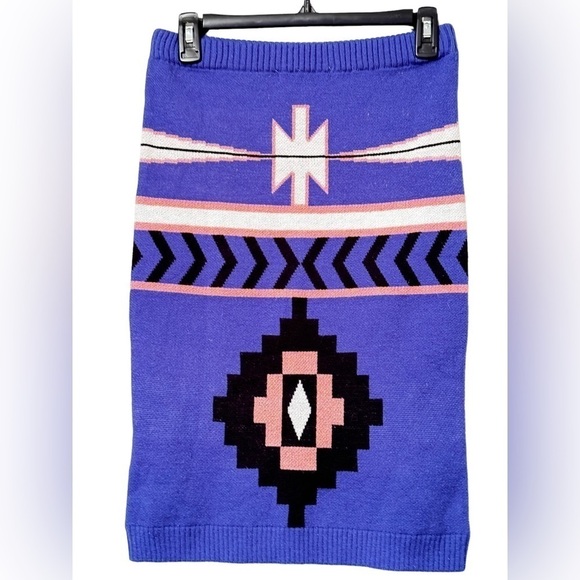 Cotton Emporium Tribal Print Sweater Skirt M - Picture 2 of 4